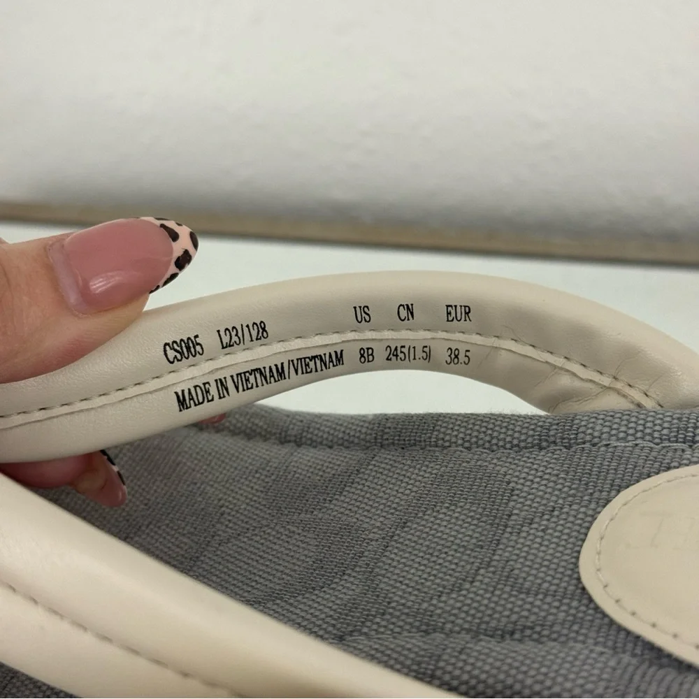 COACH White Leather Y2K Franki Monogram Chunky Platform Thong Sandal Flip Flops - Picture 10 of 11